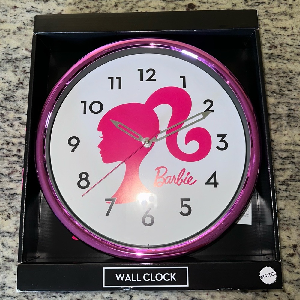 Barbie 11.5" Metallic Hot Pink Wall Clock